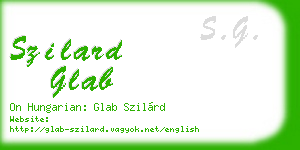 szilard glab business card